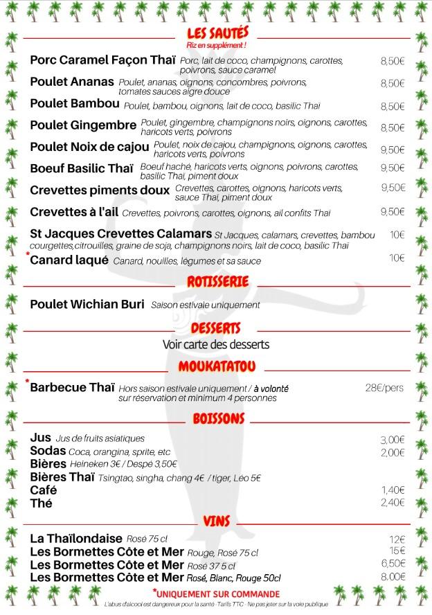 La Thailondaise - Menu Image 2